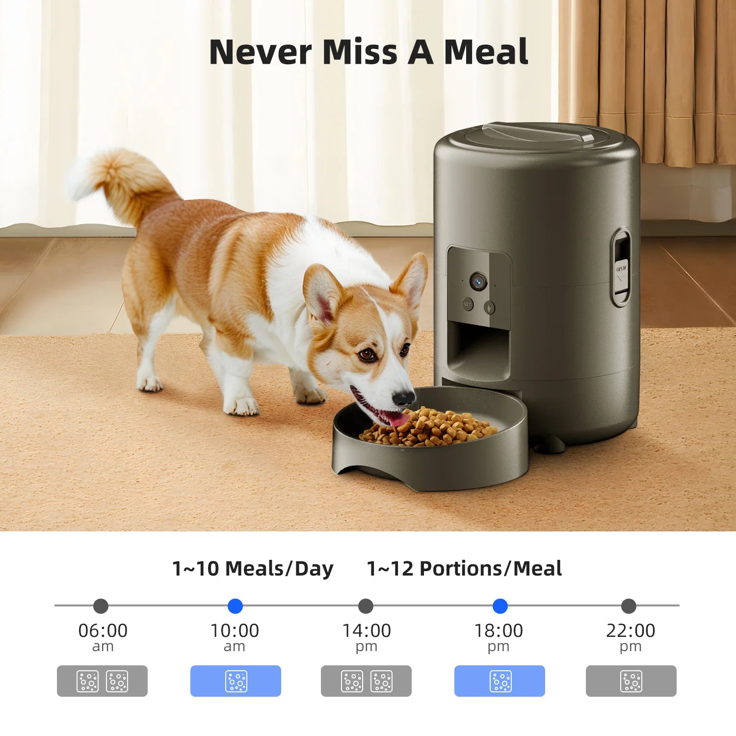 2L Camera Pet Feeder Timing Smart Automatic Feeder For Cats Dog Button WIFI APP Video Intelligent Dry Food Dispenser Dog Bowl