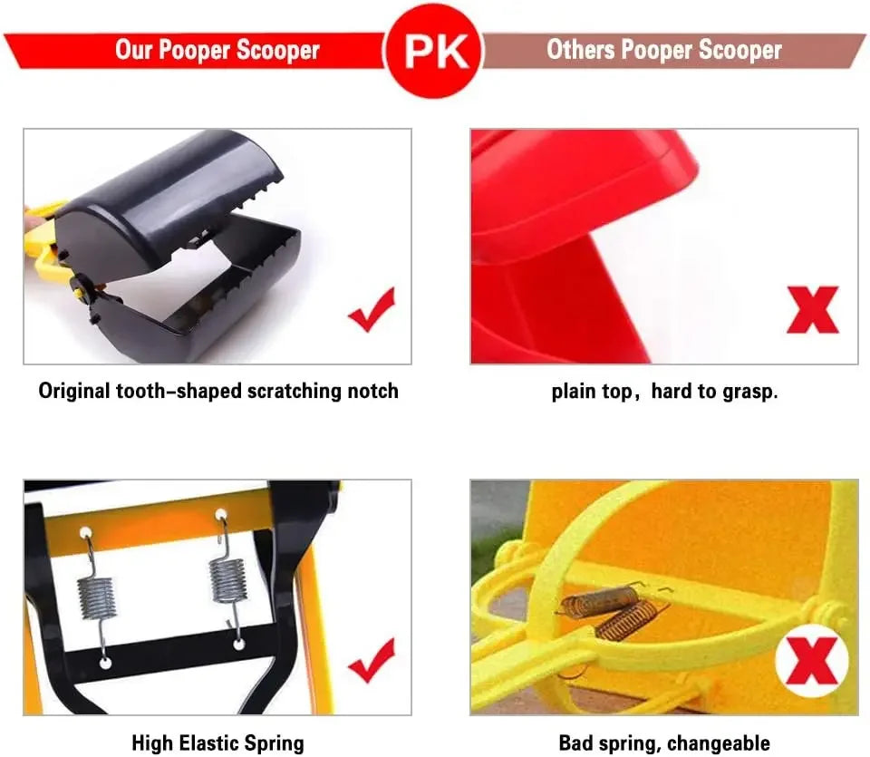 Pet Dog Long Handle Pet Pooper Scooper Dog Cat Waste Picker Jaw Poop Scoop Pick Up Clean Waste Cleaning Tools Pet Supplies 28CM