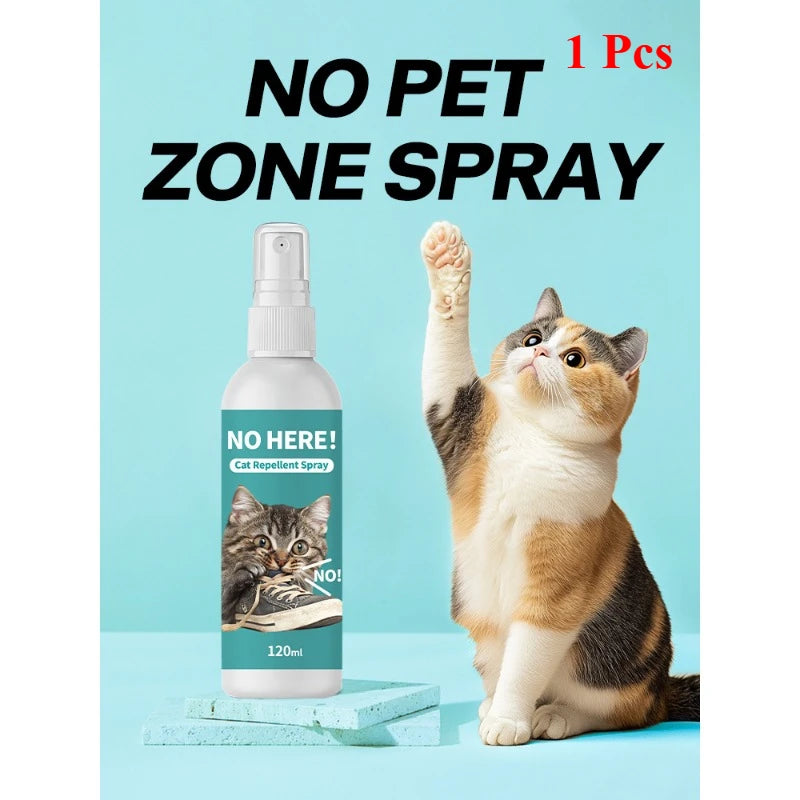 Long Lasting Cat Repellent Spray 120ml Non-Toxic Formula for Furniture Carpets Prevent Urine Marking Indoor Odor Neutralizer