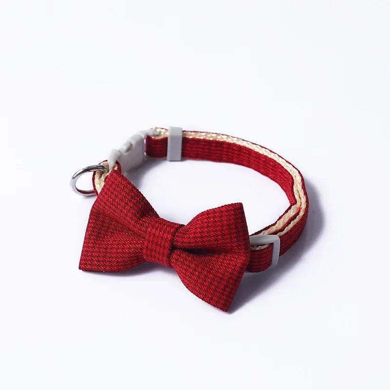 Cute Cat Collar with Bow Tie Adjustable Design Pet Dogs Cats Puppy Necklace Pet Supplies