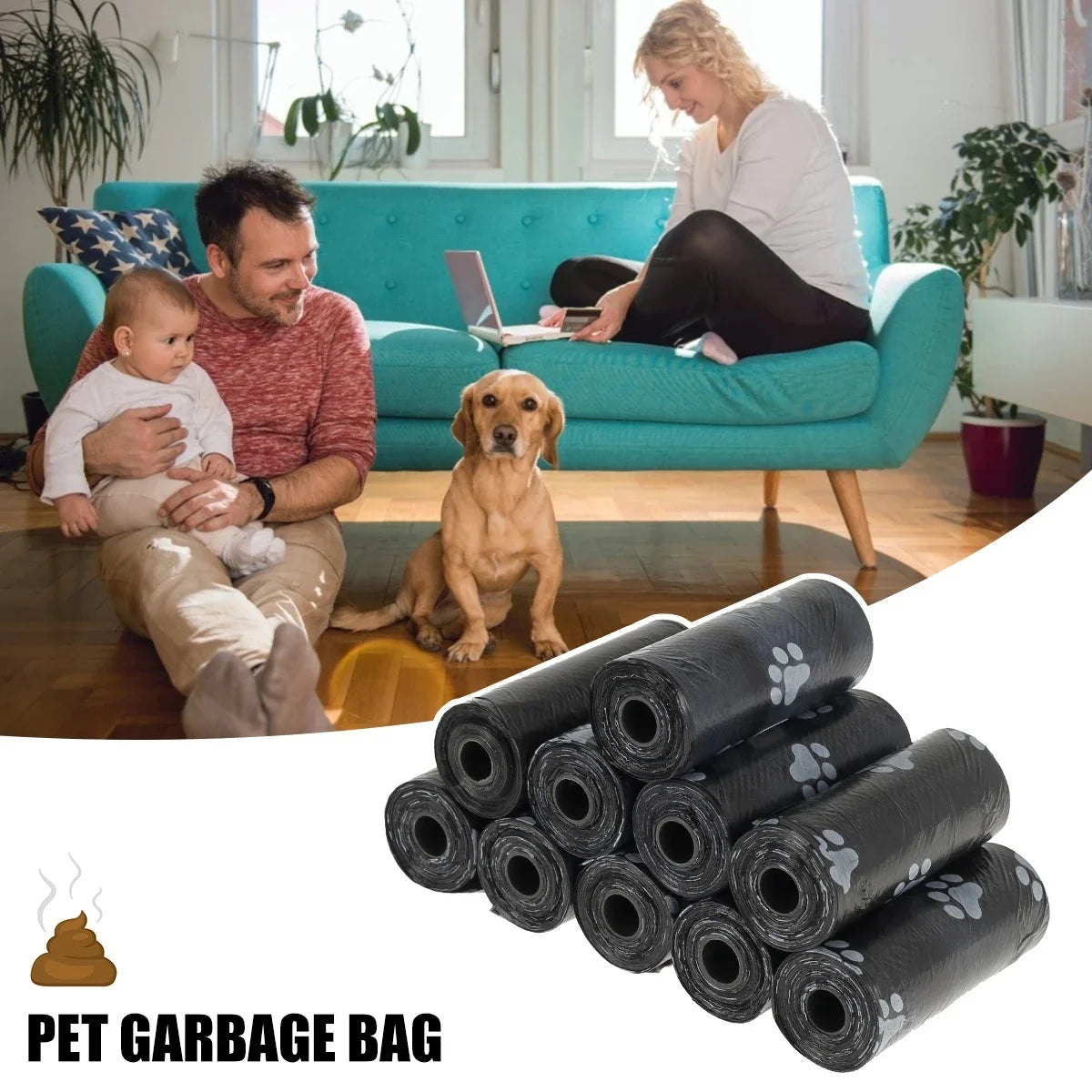 2/40Rolls Pet Dog Poop Bags Dispenser Collector Garbage Bag Puppy Cat Pooper Scooper Bag Small Rolls Outdoor Clean Pets Supplies
