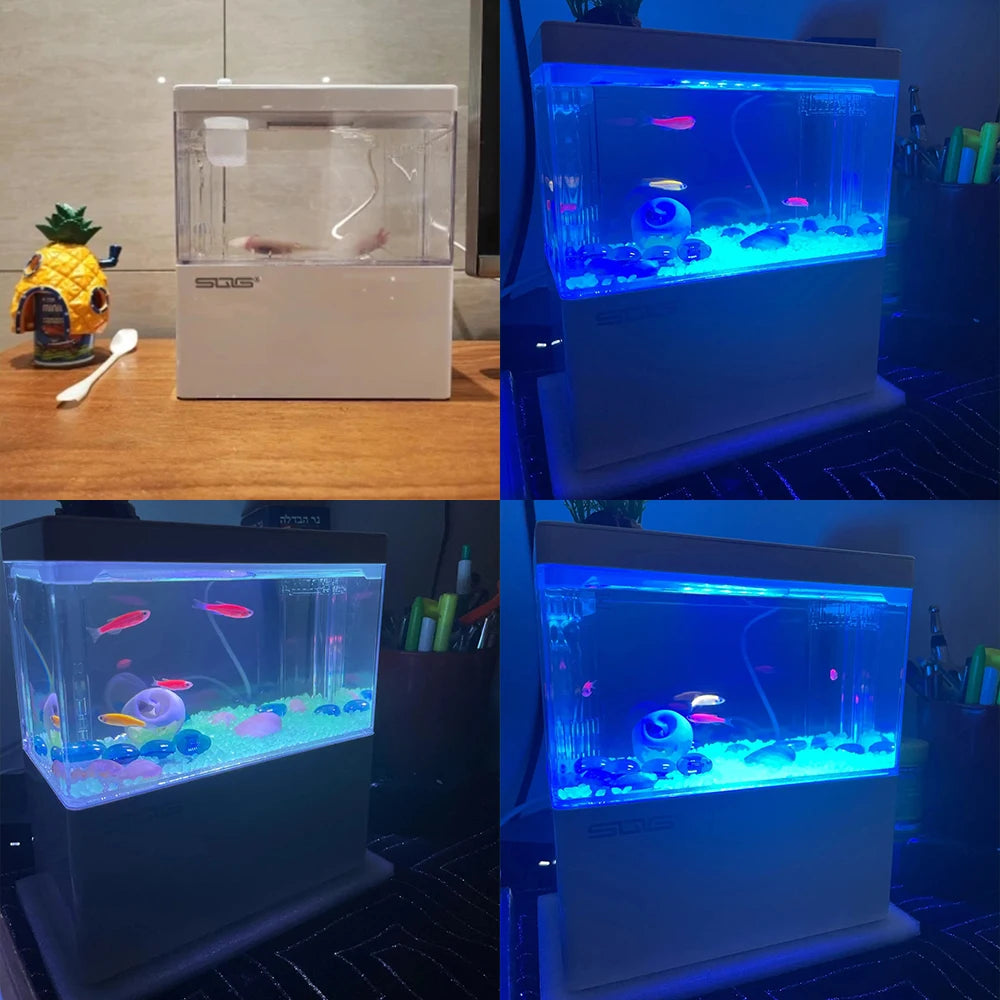 Fish tank living room small landscape ecological tank household USB powered mini tank fish tank