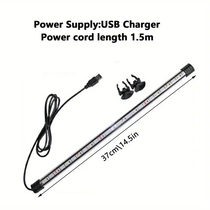 Multi-color 17-47cm Aquarium LED Lighting Submersible Mood Lamp USB Waterproof Fish Tank Decorative Plant Grow Light Accessories