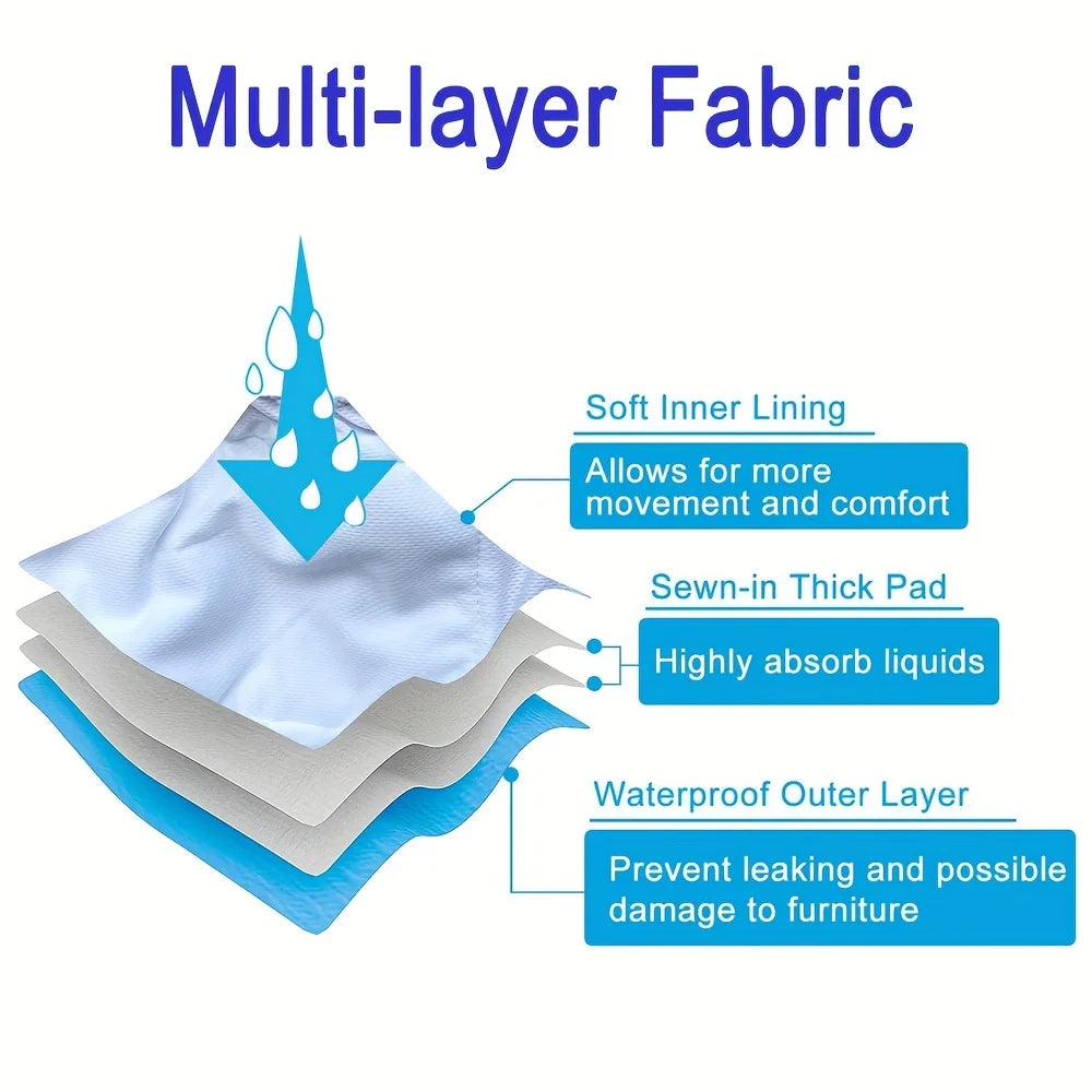 3pcs Male Dog Diaper, Reusable Dog Pee Pants, Washable Cloth Pet Belly Wrap, Puppy Dog Underwear,Pet Care Cloth Diapers(Jeans）)