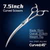 Fenice Pink Diamond Screw Pet Super Curved Scissors 45° 6.5/7.5inch Pet Dog Grooming Scissors Trimming Shear For Pet Beauticians