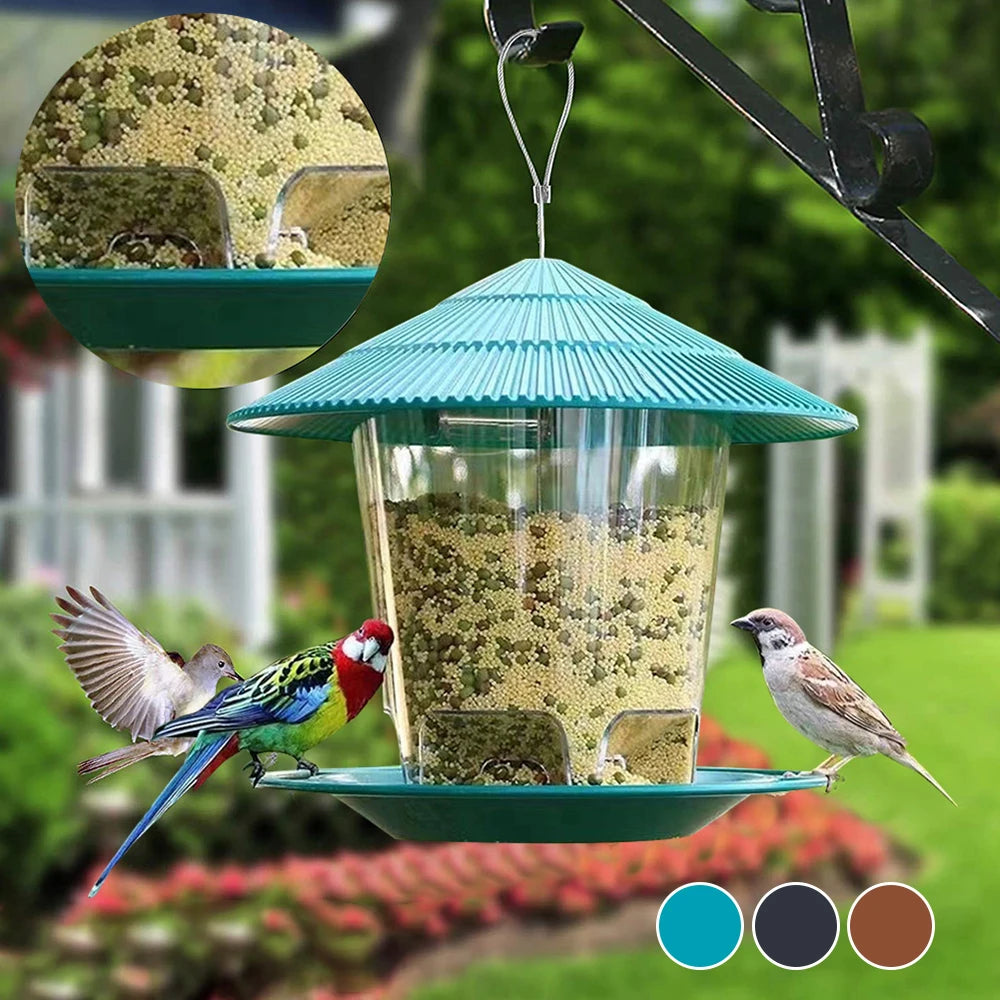 Garden Gazebo Hanging Wild Bird Feeder Outdoor Container With Hang Rope Pet Bird Feeding House Type Bird Feeder New Dropshipping