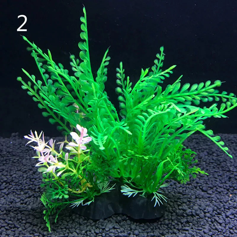 Artificial Aquarium Decor Plants Water Plastic Ornament Aquatic Plant Fish Tank Grass Decoration Accessories 14cm 12 Kinds