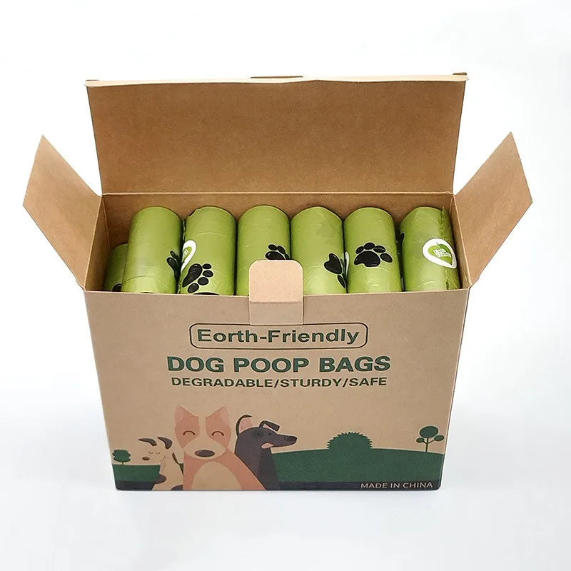 Biodegradable Pet Waste Bags Thickened Portable Printed Dog Poop Bags Eco-friendly Outdoor Pet Poop Pickup Bags with Organizer