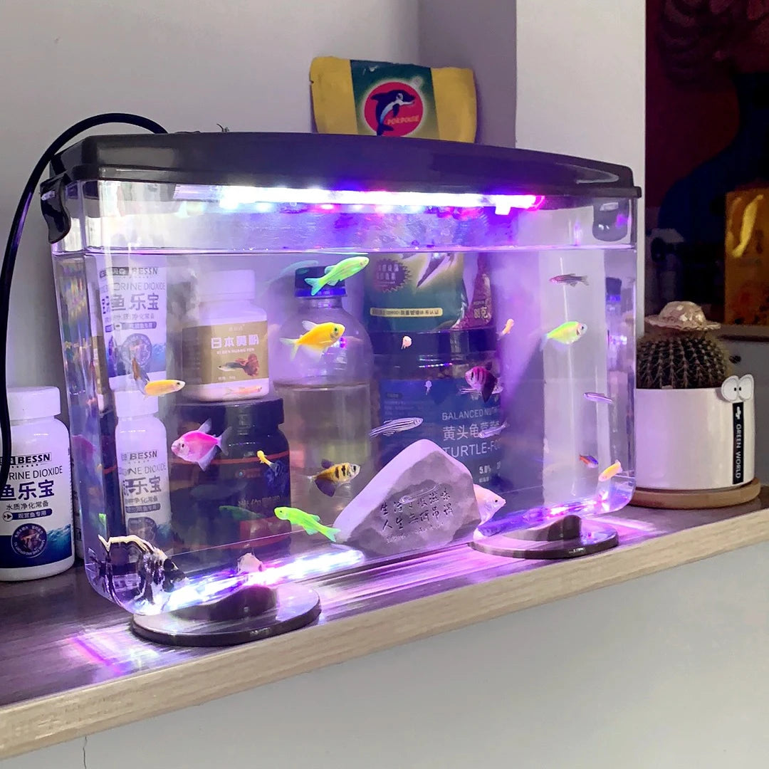 PET Aquariums Shrimp Cover Small Fish Shrimps Turtle Tank Insect Specialized Container Mini Portable Ecosystem Watertank