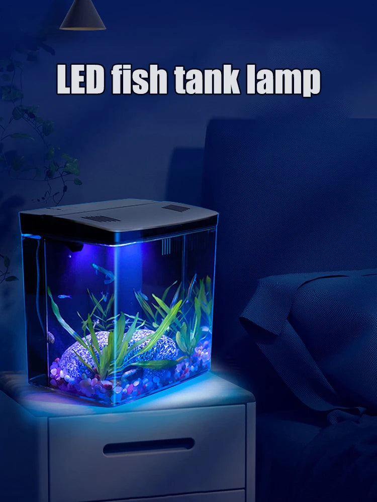 1PC Household fish tank, living room, small mini betta fish tank, desktop ecological tank