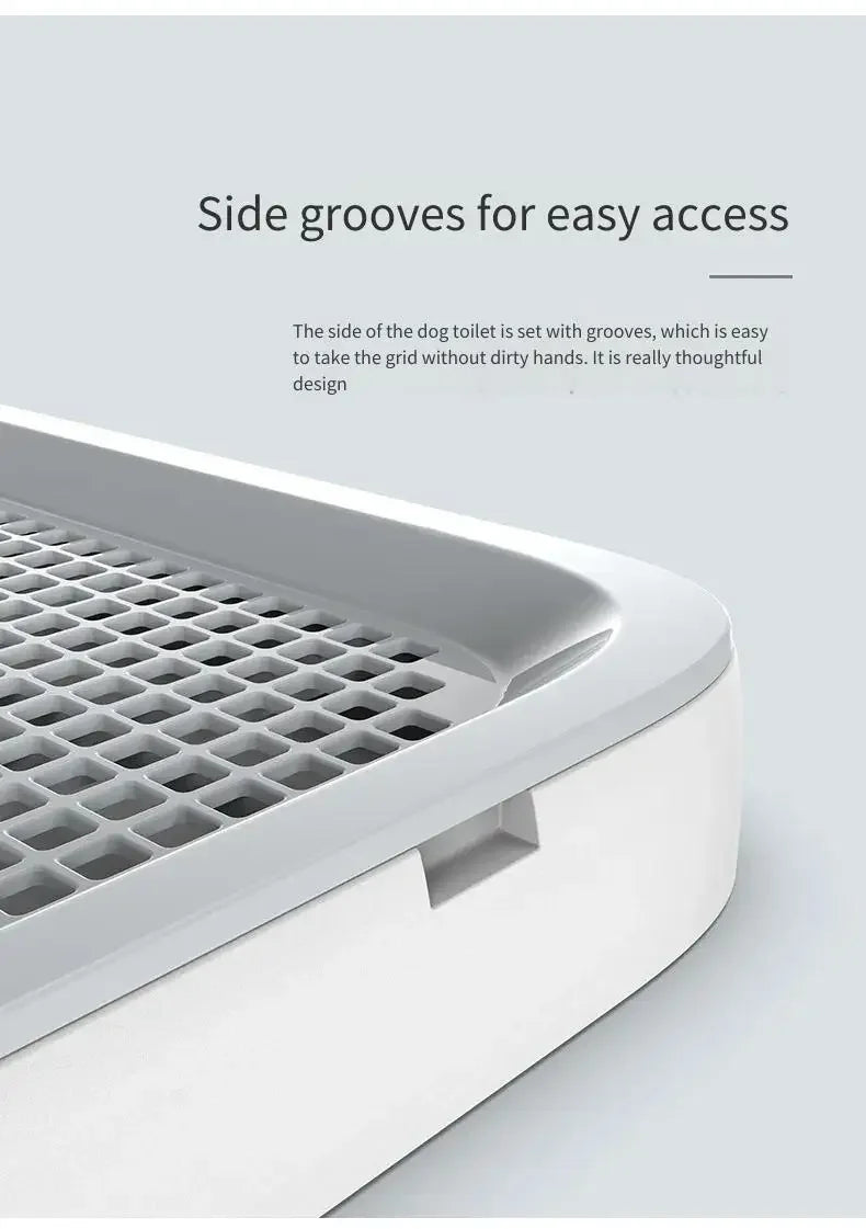 Anti-Splash Pet Dog WC Toilet - Baffle Design with Removable Net Puppy Potty Pan Litter Box & Practical Cleaning Training Tool