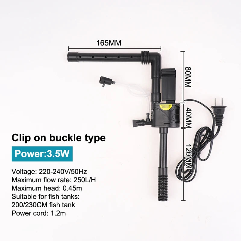 [Ali-YY30] 1 Set Fish Tank Oxygen Pump Quiet Filter 3-In-1 Fish Farming Oxygen Pump Small Upper Filtration Circulation Device