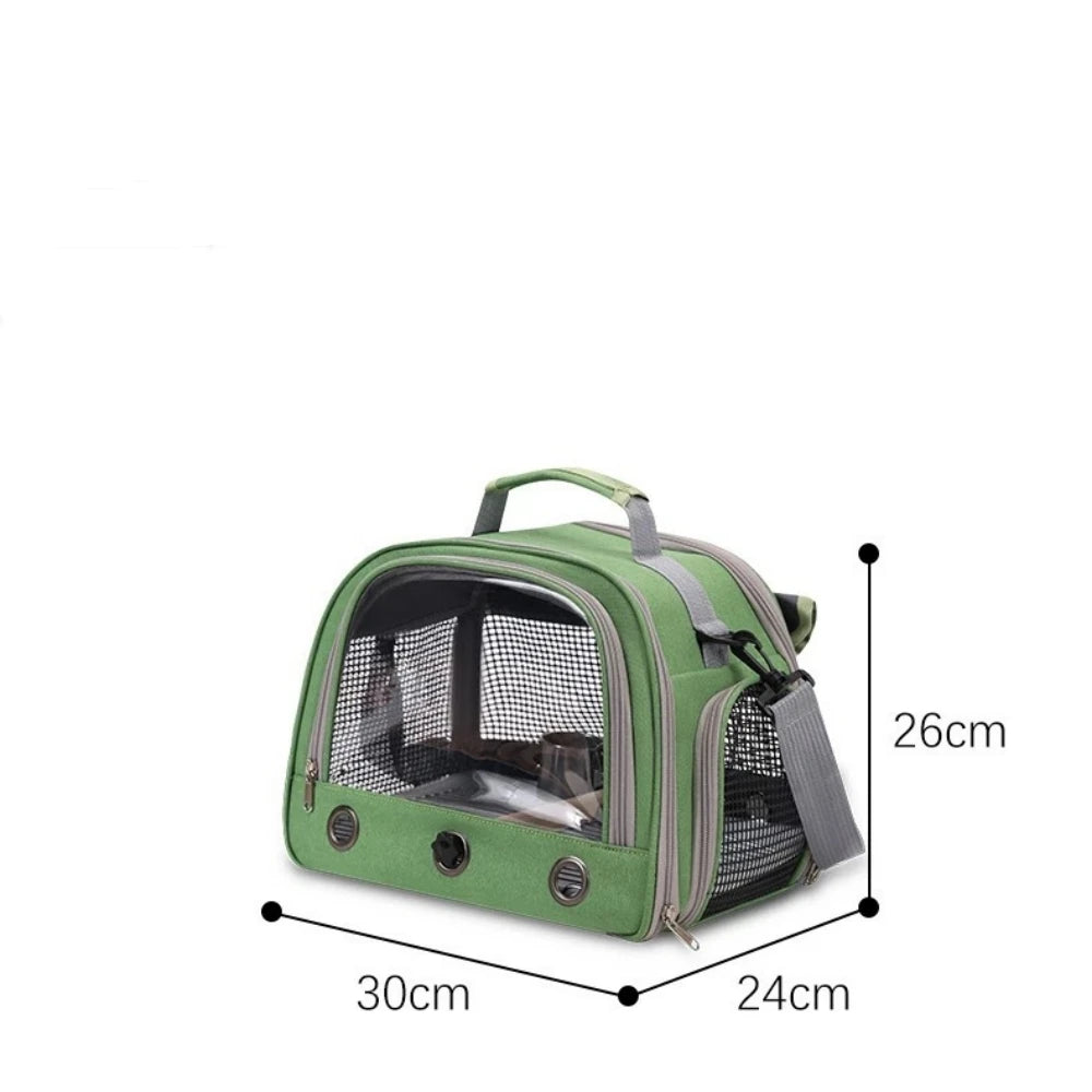 Bird Cage Parrot Carrier with Perch for Parakeet Lovebird African Gray Cockatiel Caique Conure Quaker Hiking Pet Travel Bag