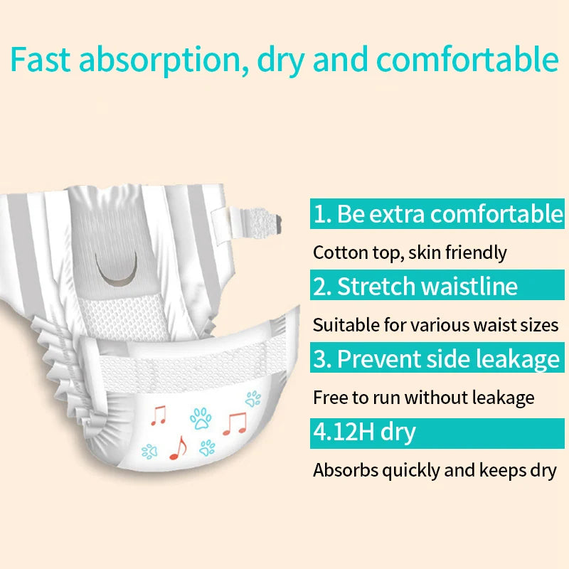 Female Dog Diaper Super Absorption Pet Menstrual Physiological Pants Leakproof Nappies Pants Breathable Puppy Short Dog Supplies