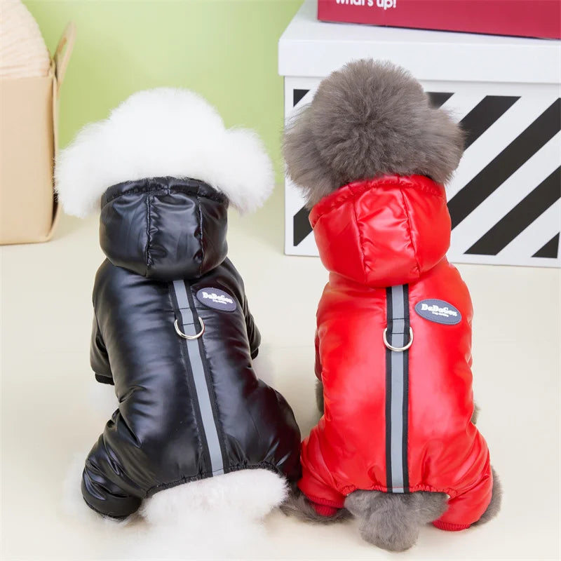 Thicken Warm Dog Jumpsuit Winter Pet Dogs Clothes for Chihuahua Coat Waterproof Hoodie Puppy Overalls Poodle Jacket Pet Apparel