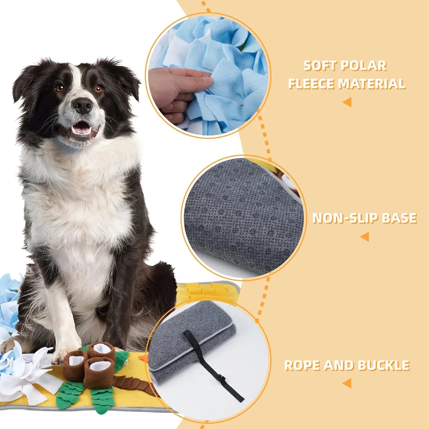 New Pet Sniffing Mat Dog Training Hidden Food Blanket Antiboredom Anti-Choking Sniffing Mat Slow Food Mat Pet Supplies Dog Toys