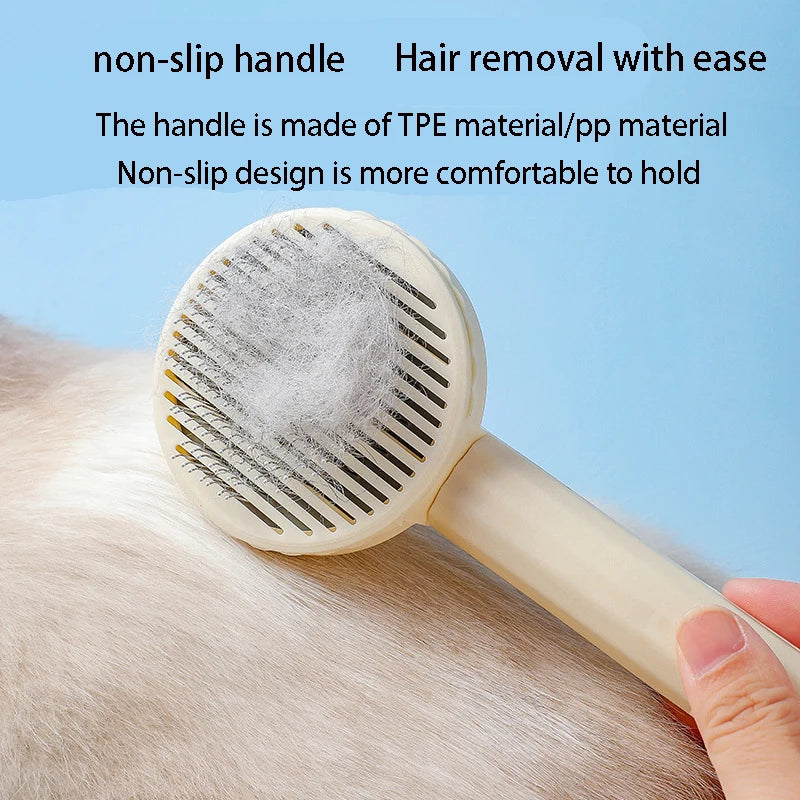 Pet Hair Removal Comb Cat Brush Self Cleaning Slicker Brush for Cats Dogs Hair Remover Scraper Pet Grooming Tool Cat Accessories