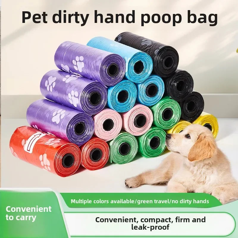 Litter Outdoor Home Clean Pet Poop Bag Solid Color Printed Pet Garbage Bag Clean Poop Bag Dog Walking Portable Poop Bag For Dogs
