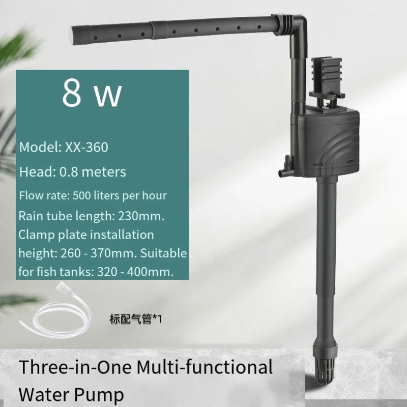 3-in-1 Fish Tank Submersible Pump Top Filter Universal Matching Pump Built-in Pump Oxygenated Circulation Fish Tank Filter