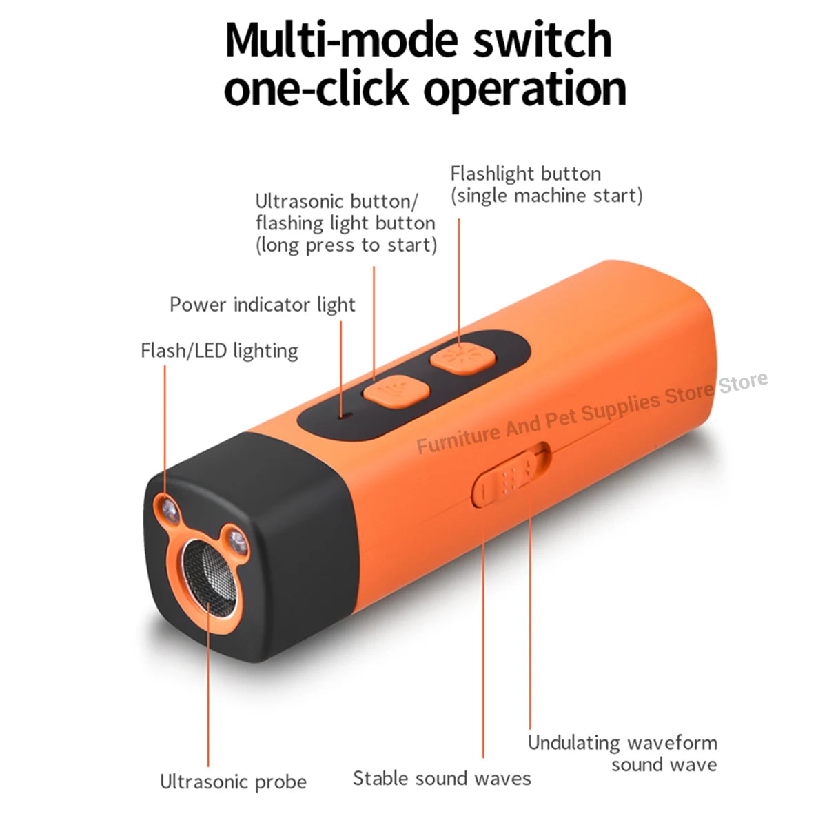 New Pet Dog Repeller Ultrasonic Dog Training Device Rechargeable Anti Dog Bark Stop-Barking Deterrent Device With LED Flashlight