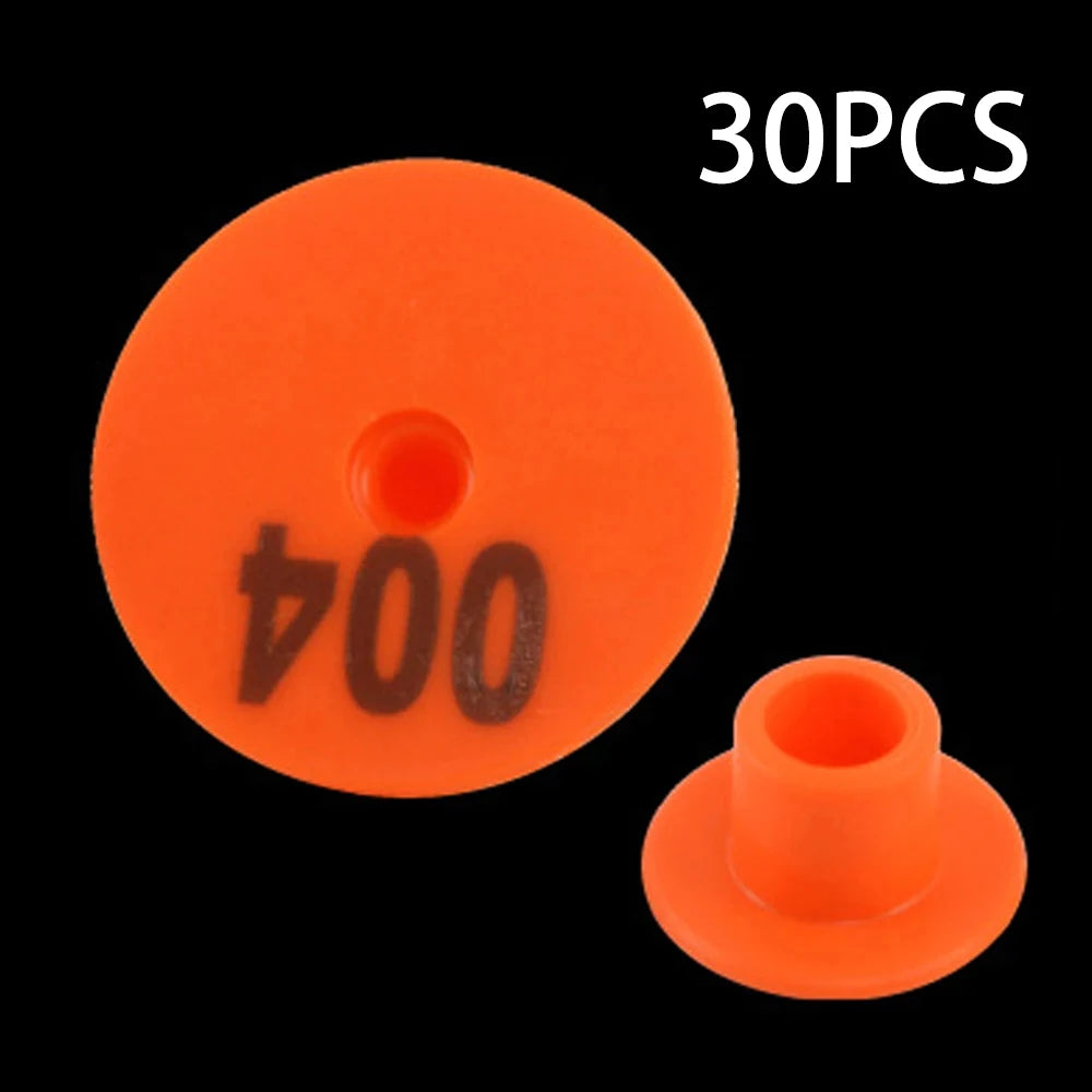 6 Colors 30PCS Sheep Rabbit Goat Pig Ear Tag With The Word Ear Laser Typing Copper Head Earrings Farm Animal Identification Card