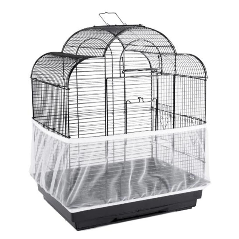 Receptor Seed Guard Nylon Mesh Bird Parrot Cover Soft Easy Cleaning Nylon Airy Fabric Mesh Bird Cage Cover Seed Catcher Guard