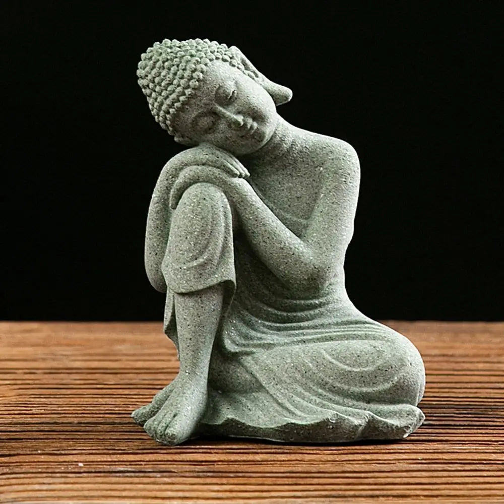 Sandstone Buddha Fish Tank Decoration Meditation Buddha Craft Buddha Zen Sculpture Micro Landscape Fish Tank Statue