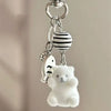 Flocking Cartoon Keychain Cute Seal Penguin Polar Bear Pendant Bag Decoration Keyring Car Key Holder Keychains Gift Fashionable