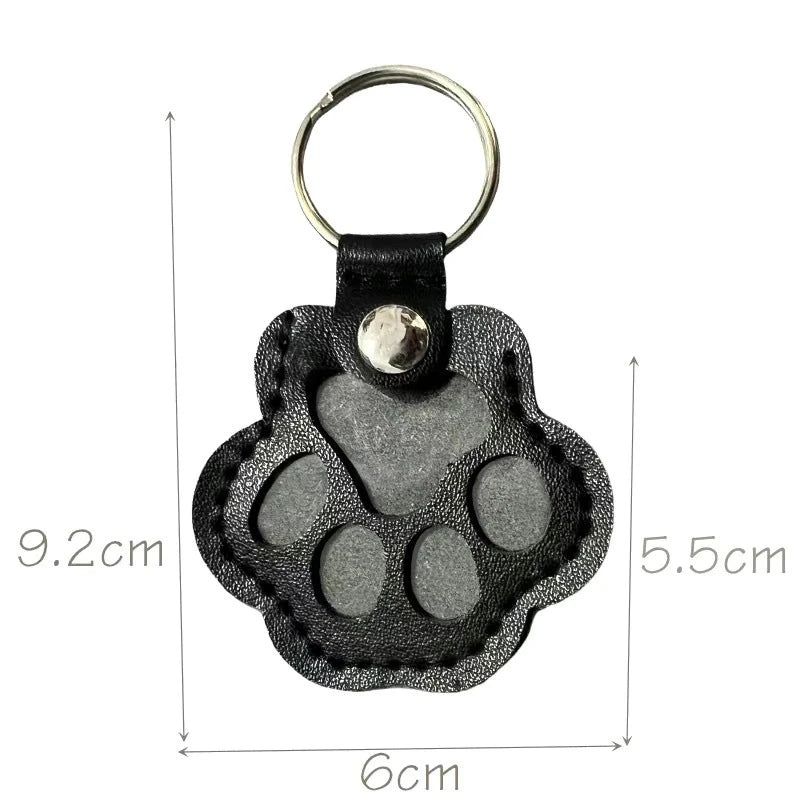 Pet Hair Memorial Keychain PU Leather Keepsake Locket for Cat Dog Fur Pet Hair Storage Pendant Handbag Hanging Accessories