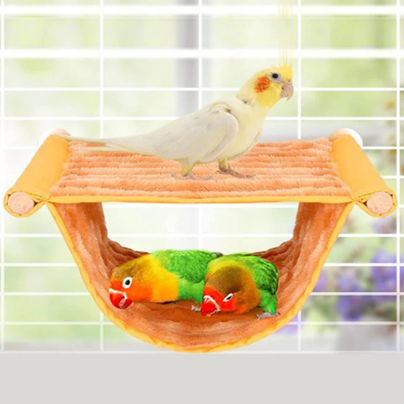 Winter Warm Bird Nest House Shed Hut Hanging Hammock Finch Cage Plush Fluffy Birds Hut Hideaway for Parrot Bird Cage Accessories
