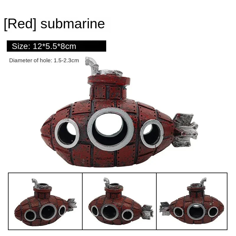 Resin Submarine Ornaments Aquarium Fish Tank Decoration Fish Shrimp Shelter Cave Landscaping Accessories for Aquarium Fish Tank