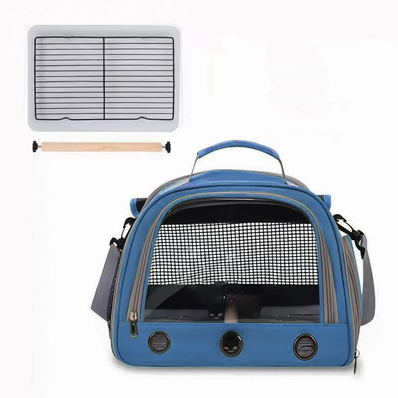 Bird Cage Parrot Carrier with Perch for Parakeet Lovebird African Gray Cockatiel Caique Conure Quaker Hiking Pet Travel Bag