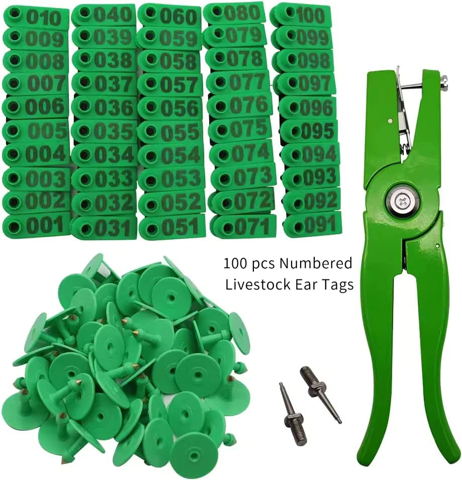 Livestock Ear Tag Pliers for Numbered Tags, Durable Animal ID Applicator Tool for Cattle, Pigs, Goats & Farm Use