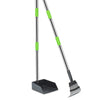 Dog Pooper Scooper, Dog Poop Tray and Rake Set, Pet Waste Removal Scoop with Long Adjustable Sectional Stainless Handles