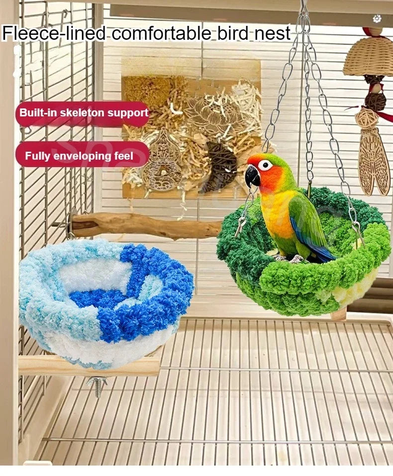 2025 Parrot Breeding Nest Versatile Winter Bird House Hanging Hammock Cage Accessories Breathable Warm Parrot Cage Nid Oiseaux