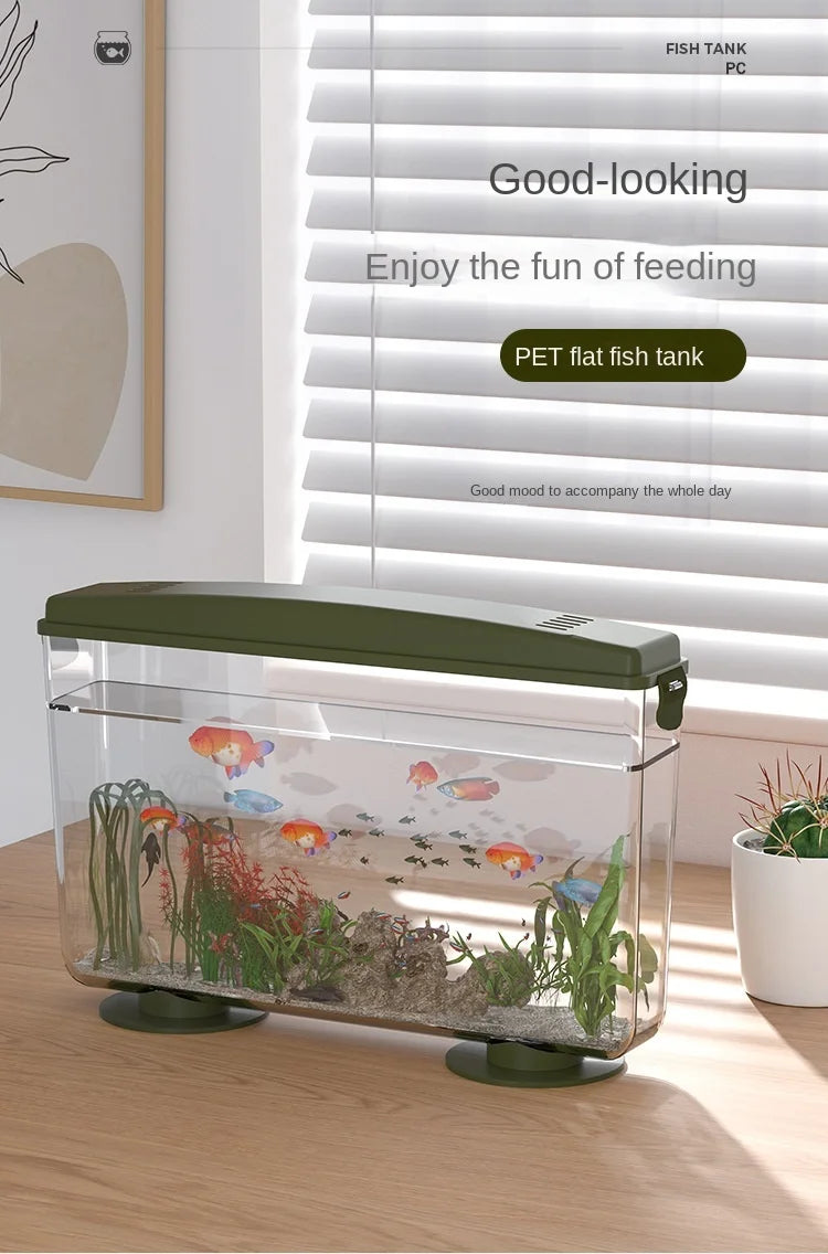 PET Aquariums Shrimp Cover Small Fish Shrimps Turtle Tank Insect Specialized Container Mini Portable Ecosystem Watertank
