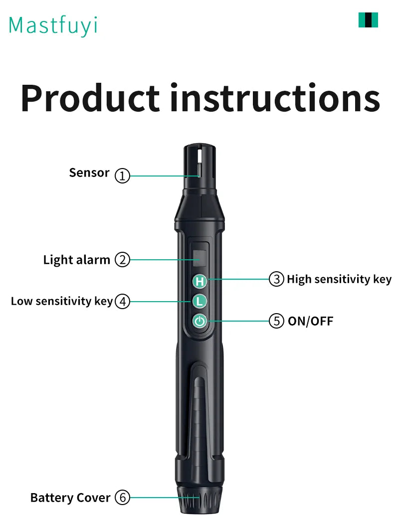 New Portable Gas Leak Detector Natural Gas Detector Combustible Gas Detector With Audible And Visual Alarm Gas Sniffer Test