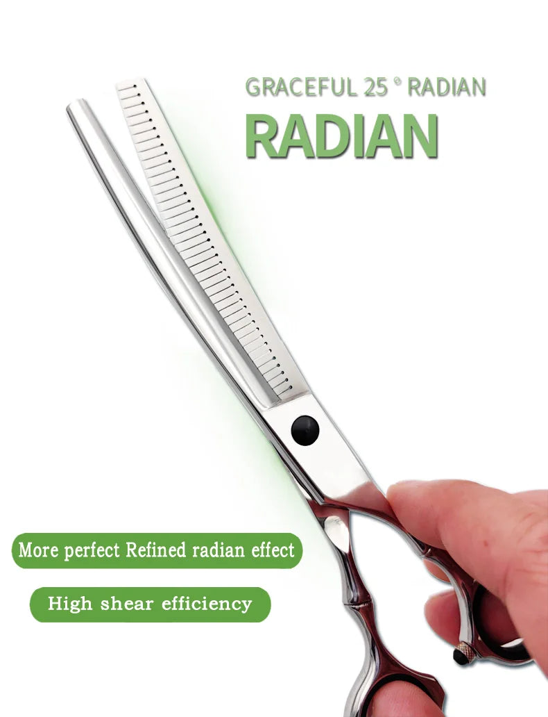 High quality professional pet grooming scissors, curved fishbone scissors, 440C alloy steel, dog grooming and hair trimming tool