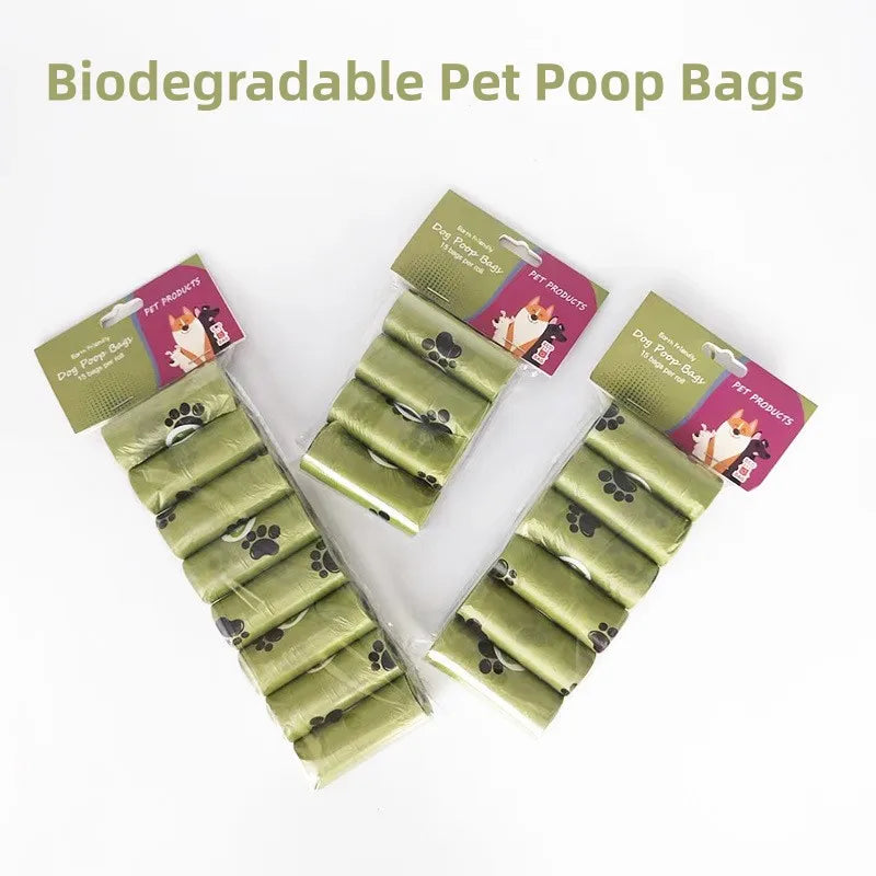 Biodegradable Pet Waste Bags Thickened Portable Printed Dog Poop Bags Eco-friendly Outdoor Pet Poop Pickup Bags with Organizer