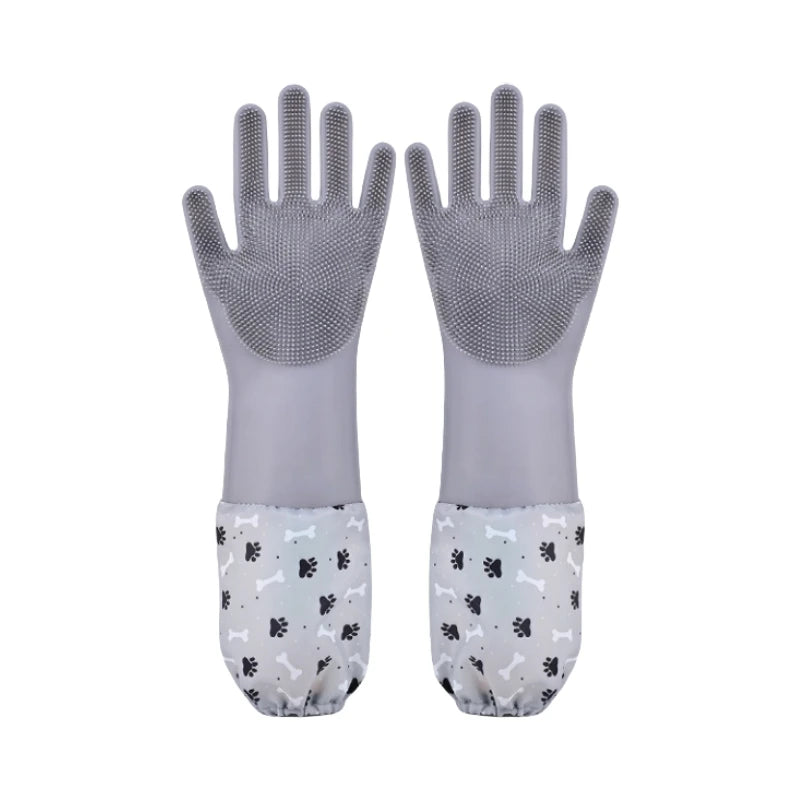 Pet Grooming Cleaning Gloves Dog Cat Bathing Glove Indirect Shampoo Gel Scrubber Clean Soft Silicone Glove Hand Skin Protection