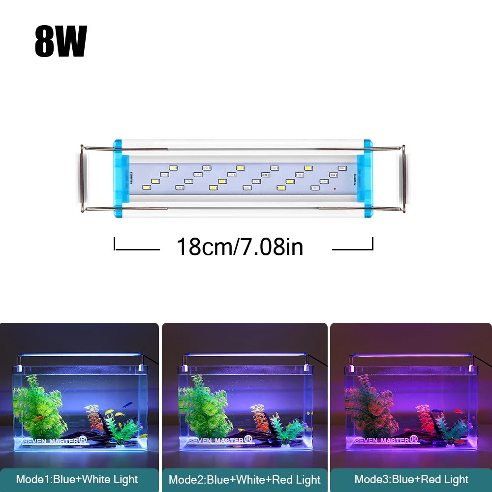 18~70CM Super Bright Lamp LED Aquarium Light For Aquatic Plant Fish Tank Extensible Clip Lamp 90~260V