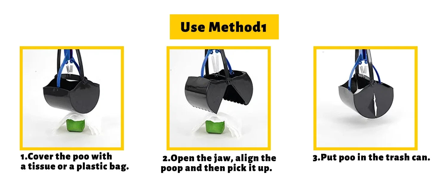 Pet Dog Long Handle Pet Pooper Scooper Dog Cat Waste Picker Jaw Poop Scoop Pick Up Clean Waste Cleaning Tools Pet Supplies 28CM