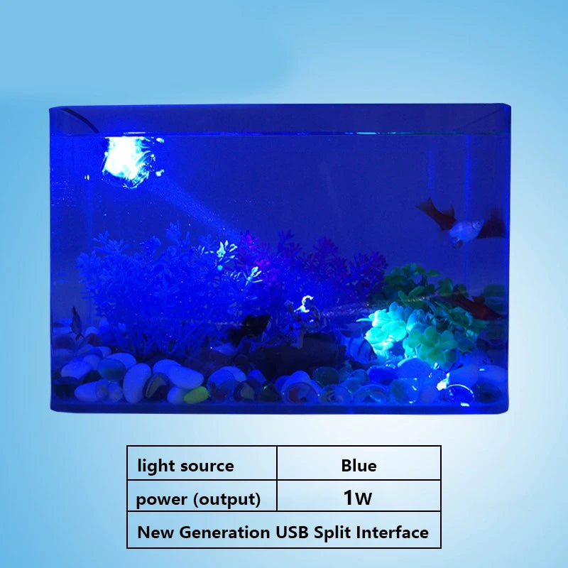 LED Aquarium Spotlight Saving Power But High Brightness Seven Gradient Night Light Various Angles Exposure USB Waterproof Diving