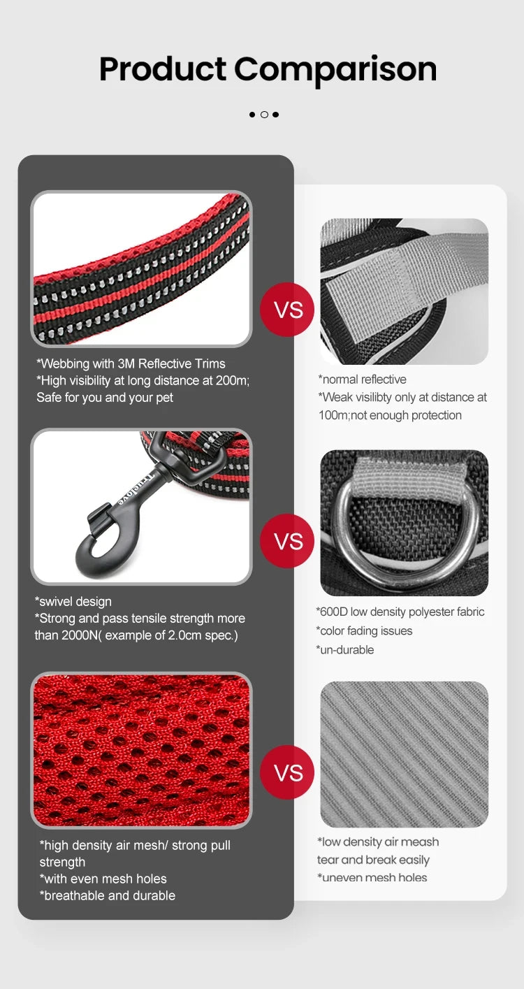 Truelove Pet Harness+Pet Leash Set Rope 110cm/200cm All-in-one Reflective Dog Harness No Pull Adjustable Buckles Dropshipping