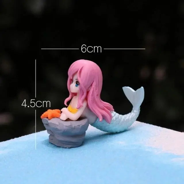 Aquarium Decoration Plastic Fish Tank Little Mermaid Ornament Miniature Figurines DIY Cake Decor Desk Craft Accessories