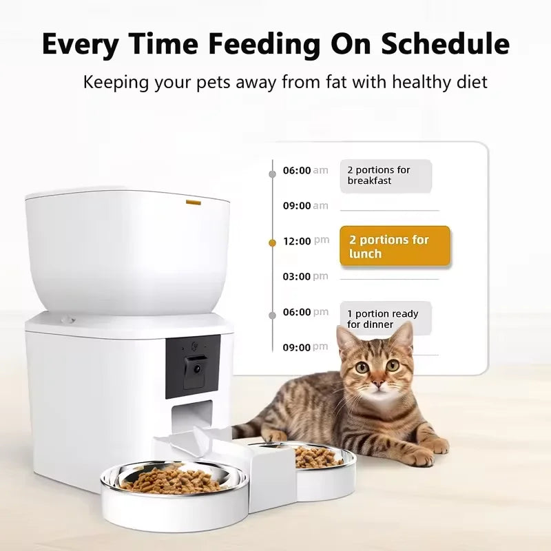 Furpipi 8L Smart Automatic Cat Feeders with 1080P HD Camera 5G WiFi Pet Feeder Tuya APP Control Smart Dog Cat Kibble Dispenser
