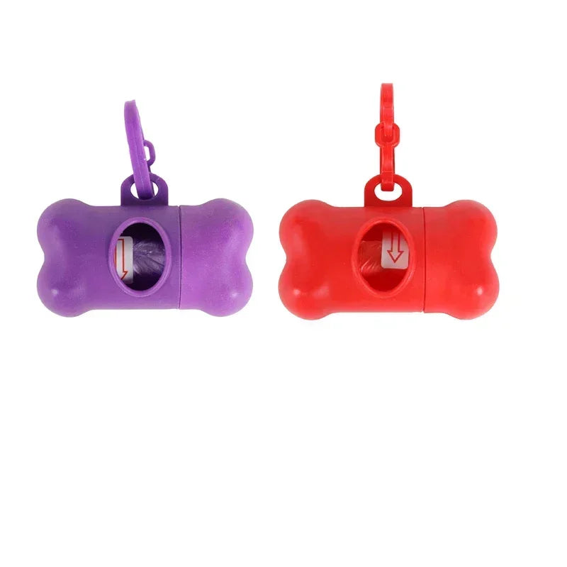 Pet Poop Bag Solid Color Printed Pet Garbage Bag Cleaning Poop Bag Walking Dog Portable Toilet Bag Dog Supplies Poop Bag Set