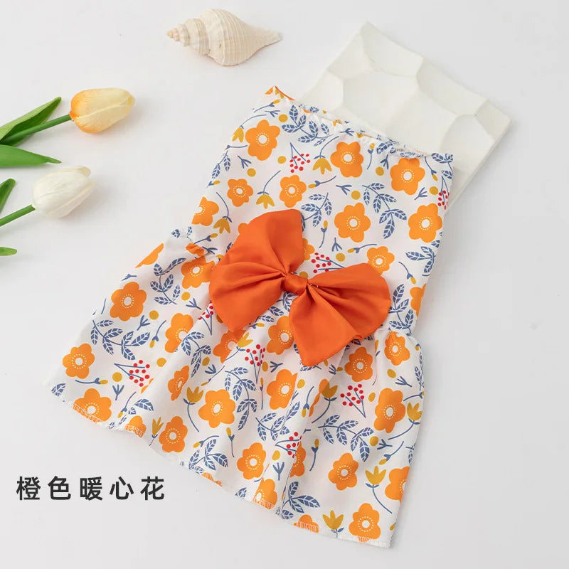 Small Dog Flower Princess Dress Kitty Teddy New Pet Clothes Cute Dog Skirt Summer Thin Pet Accessories Chihuahua Apparel