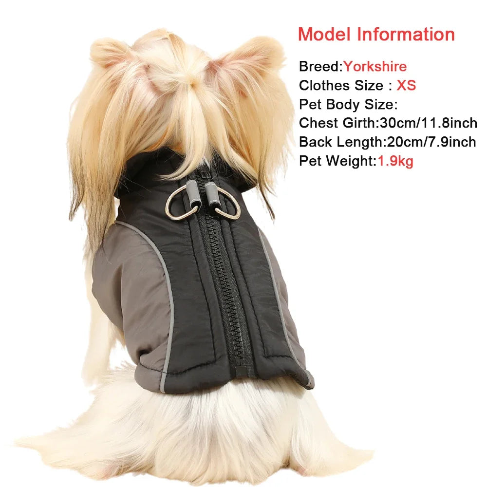 Winter Warm Pet Dog Clothes For Small Medium Dogs Coat Waterproof Reflective Puppy Jacket Elastic French Bulldog Outfit Apparel