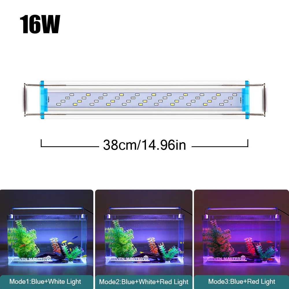 18~70CM Super Bright Lamp LED Aquarium Light For Aquatic Plant Fish Tank Extensible Clip Lamp 90~260V